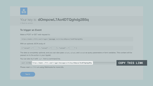 Finding the Webhook link