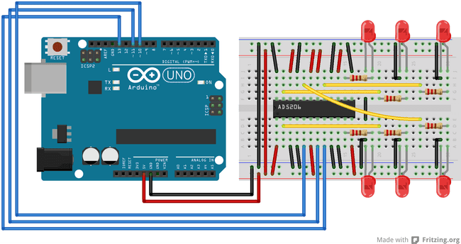 The circuit for this tutorial (made with Fritzing).