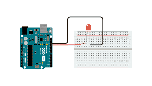 An LED circuit with an Arduino.