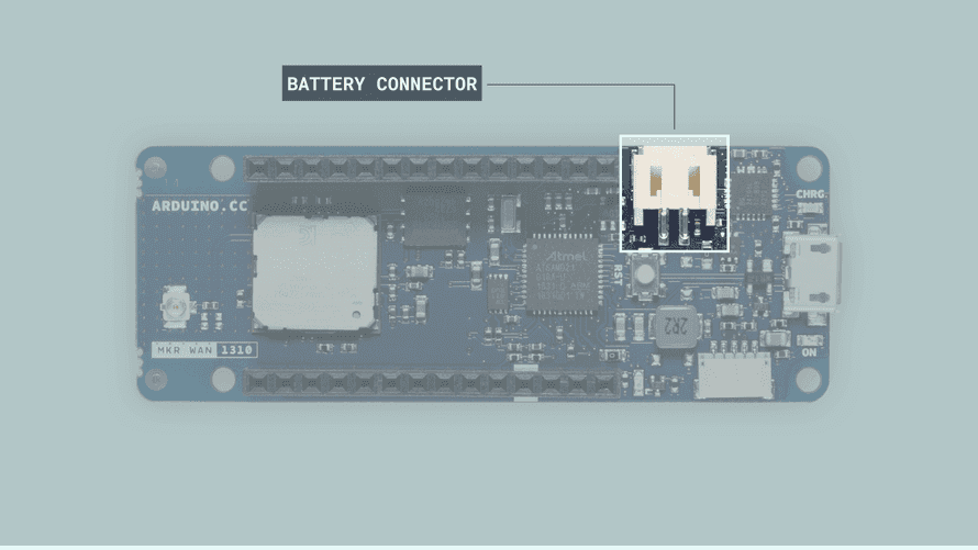 Arduino MKR WAN 1310ボードの電源コネクタ