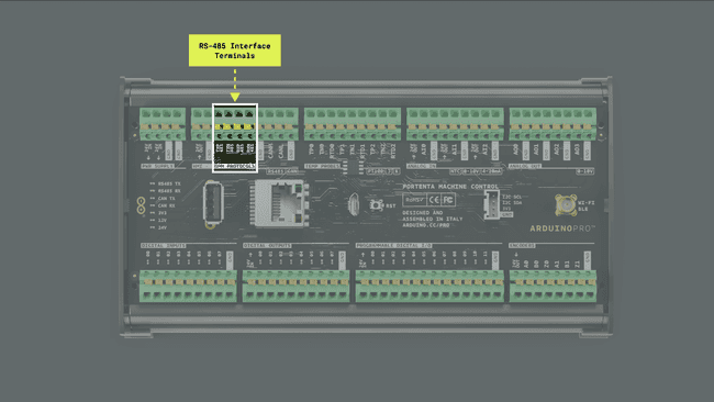 Portenta Machine Control RS-485 interface terminals