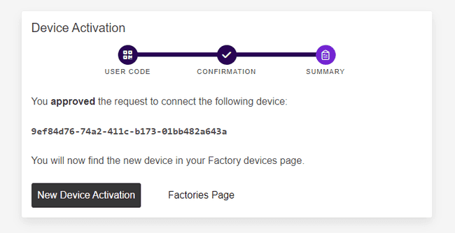 FoundriesFactory device registration completed