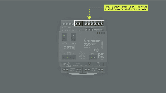 Programmable input terminals in Opta™ devices