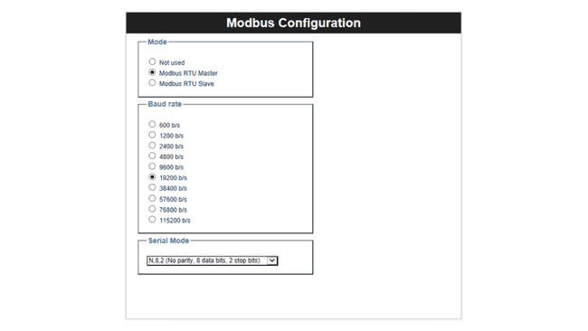 Master (Client) Modbus Configuration