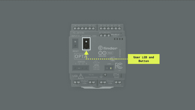 User-programmable button in Opta™ devices