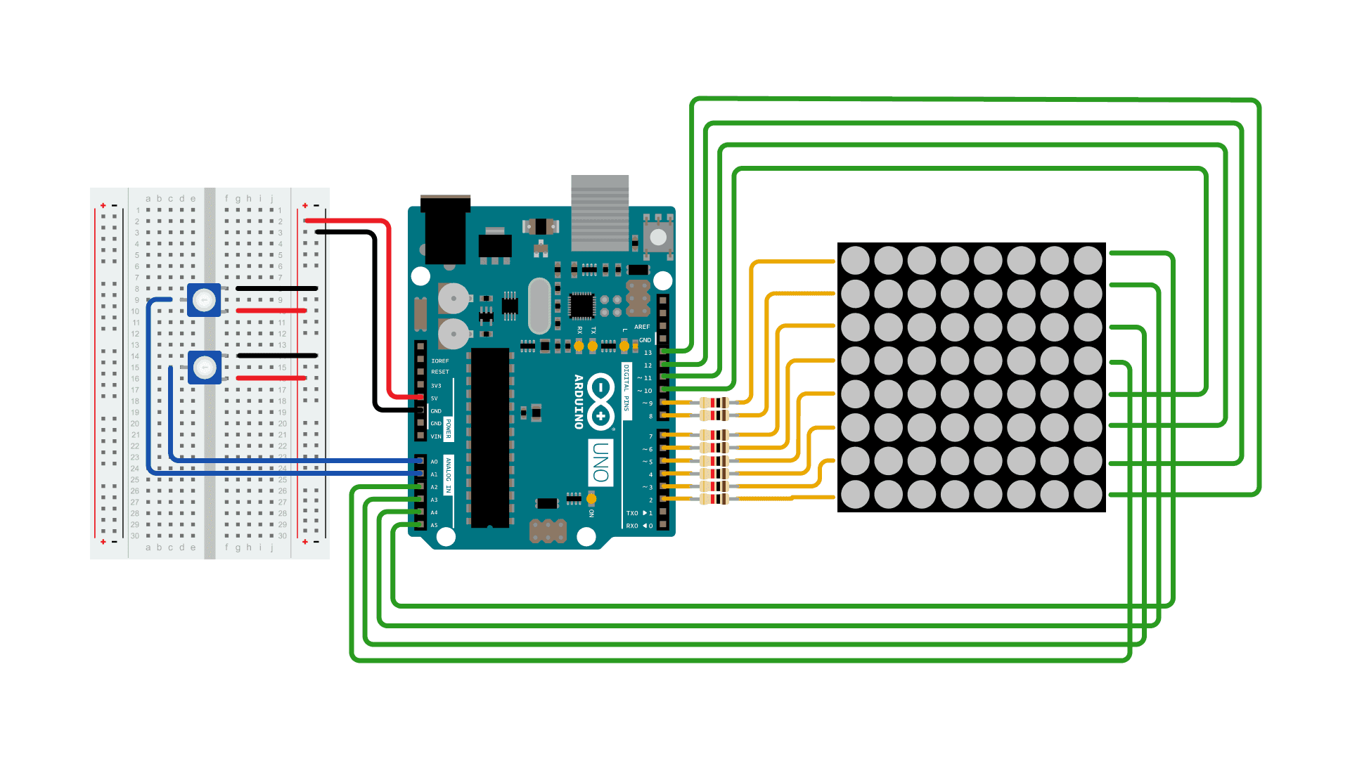 skraber Forbedring kold Control an 8x8 matrix of LEDs. | Arduino Documentation | Arduino  Documentation