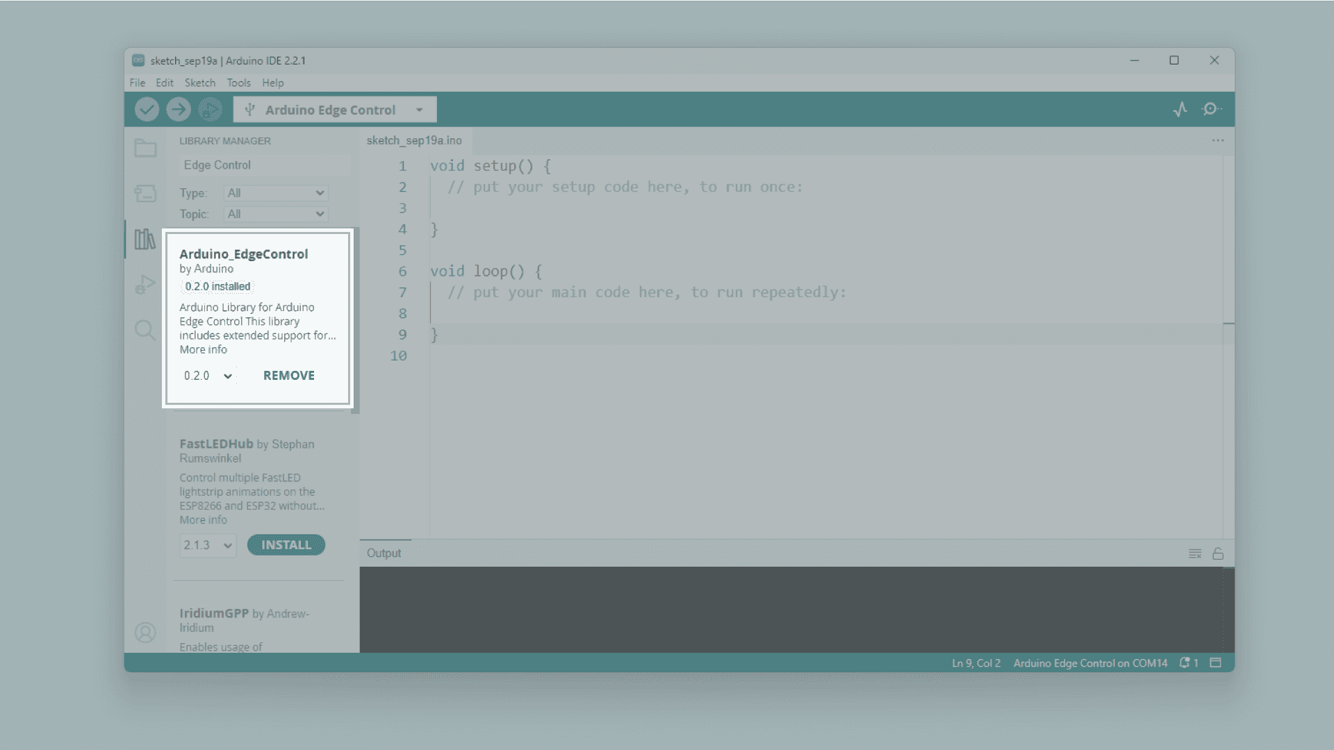 installing the arduino edge control library