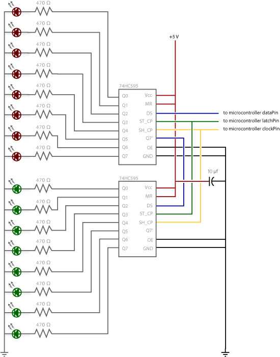 Serial to Parallel Shifting-Out with a 74HC595 | Arduino Documentation