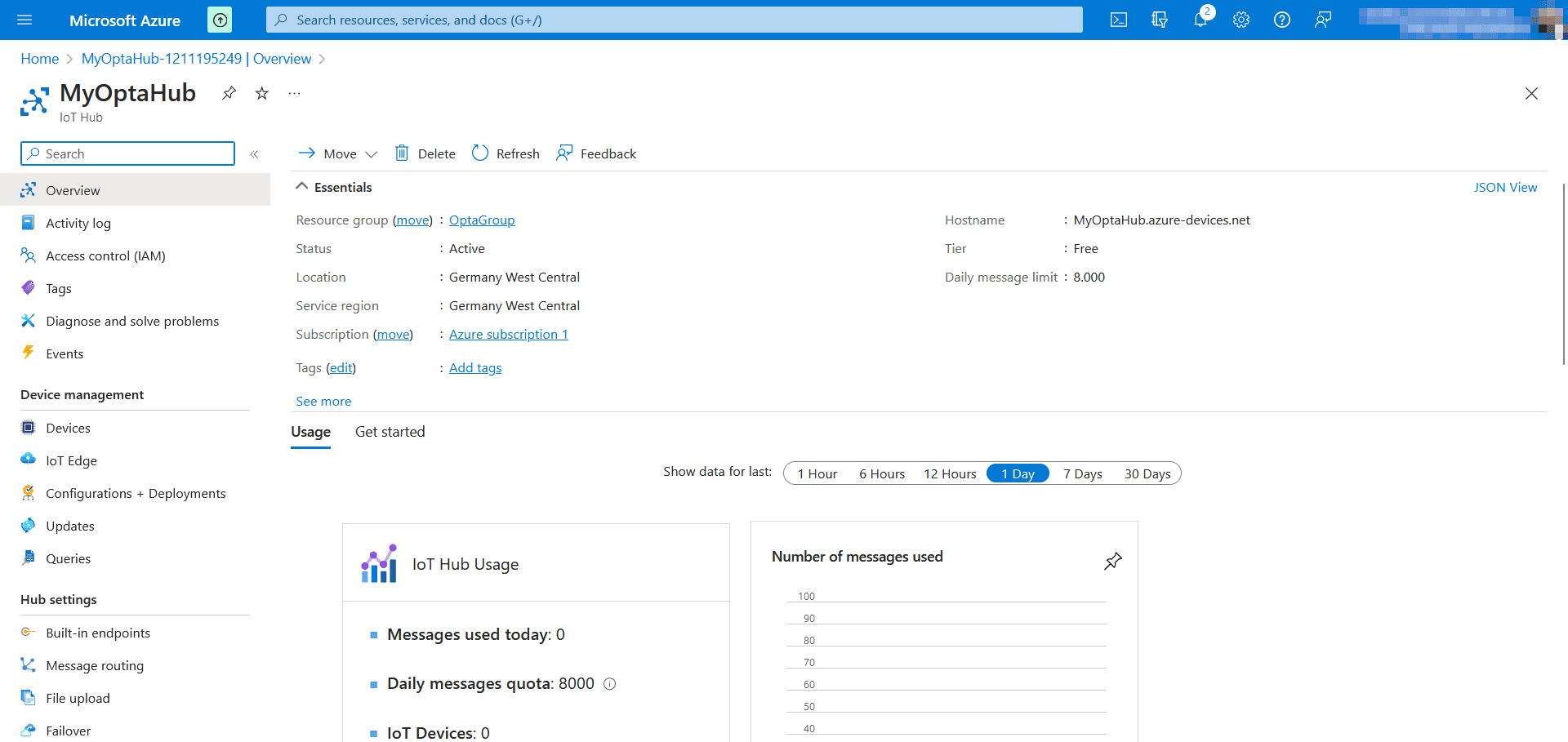 IoT Hub Dashboard