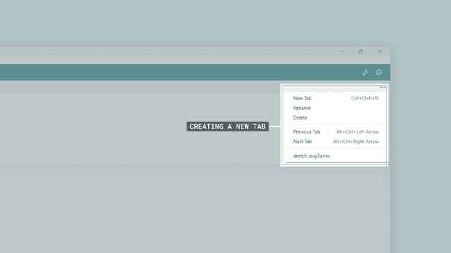 Creating a tab in the Arduino IDE 2